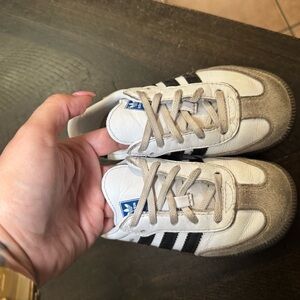 Adidas Kids White and Gray Sneakers